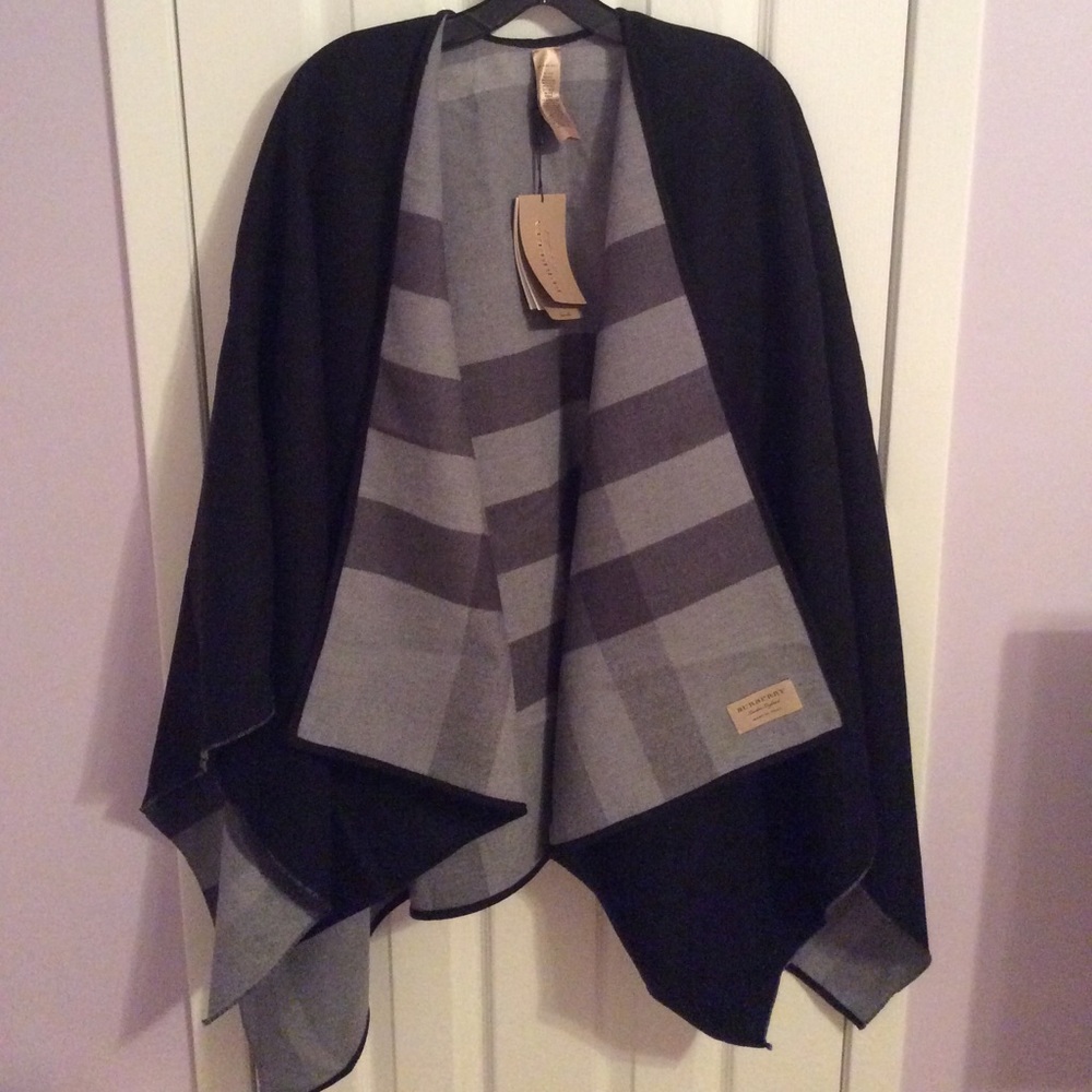 SOLD Burberry Charlotte Reversible Check Wool Cape